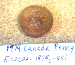 1979 Canada Penny Planchet Rim Strike Error; Vintage Old Coin Foreign Money - £9.34 GBP