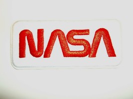 NASA Worm~Logo Patch~Embroidered~Insignia~Emblem~4&quot; x 1 3/4&quot;~FREE Shipping - £3.71 GBP