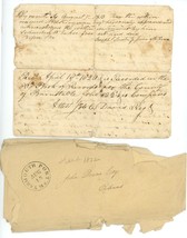 1820 early hand written deed fragment Knowles Orleans MA Plymouth County - $14.00