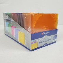 Verbatim CD/DVD Storage Cases Multi-Color Slimcases 50 Pack #94178 New S... - £17.37 GBP