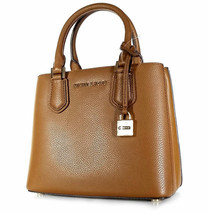 NEW $328 MICHAEL KORS Bag Luggage Brown Leather &#39;ADELE&#39; MD Messenger  - £58.82 GBP