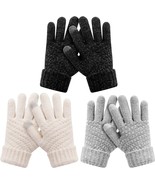 Kids Winter Gloves 3 Pairs, Chenille Knit Gloves for Cold weather 3-8 Years - $15.37