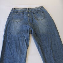 High Rise Women's Blue Cotton Blend Front Leg Frayed Denim Jeans Size XL (32×24) image 15