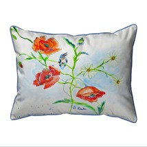 Betsy Drake Poppies &amp; Daisies Extra Large Zippered Pillow 20x24 - £49.31 GBP