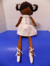 NEW Spring Black American Ballerina Girl Rag Doll Toys Home Decor African - £29.79 GBP