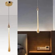 Modern Pendant Light Gold Fixture Contemporary Led Crystal Hanging Kitchen Metal - £50.70 GBP