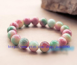 Free Shipping - Natural Red Apple jade meditation yoga Prayer Beads charm bracel - £20.83 GBP