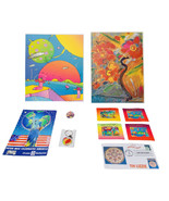 PETER MAX COLLECTION OF LITHOGRAPHS STAMPS POSTCARD KEY CHAIN &amp; PINK BUT... - $902.50 CAD