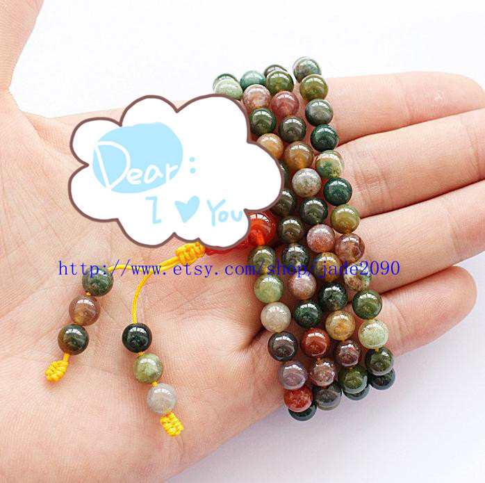 Free shipping - Tibetan Natural Bloodstone Meditation Yoga 108 prayer beads Pray - £20.69 GBP