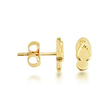 14K Solid Yellow Gold Small Flip Flop Beach Sandals Stud Earrings - £110.71 GBP