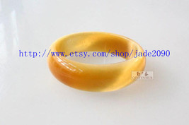 Free shipping - Natural yellow tiger eye stone charm bangle ( custom size Diamet - £32.80 GBP