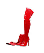 Harmony Wo’s Patent PU Leather Over the Knee Stiletto High Heel Thigh Hi... - $75.95