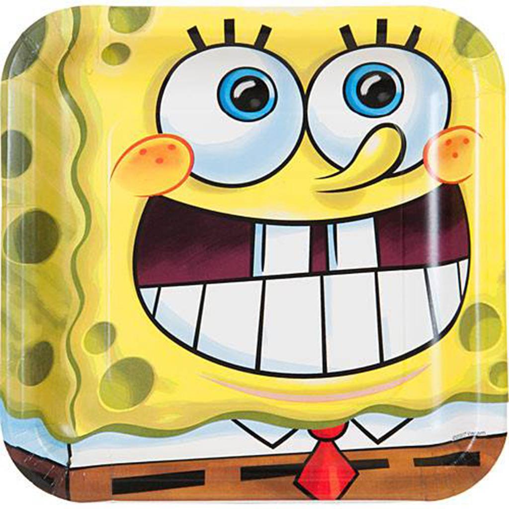 Sponge Bob Classic Lunch Plates Birthday Party Supplies 8 Per Package New