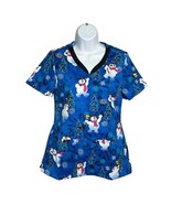 Frosty the Snowman Scrub Top Snowflakes XS Tonniforms Size XS - $24.54 CAD