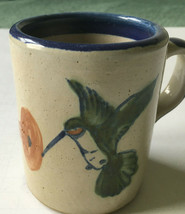 Louisville stoneware pottery hand painted humming bird floral pattern mug cup - £15.78 GBP