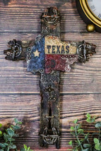 Rustic Western Lone Star Texas State Flag Wall Cross With Driftwood Fini... - $23.99