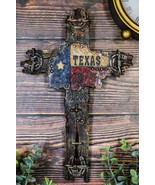 Rustic Western Lone Star Texas State Flag Wall Cross With Driftwood Fini... - $32.87 CAD