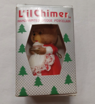 Vintage Lil Chimer Bisque Porcelain Christmas Ornament Bell Jasco Bear W/ Box - $5.06