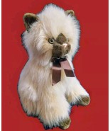 Vintage Walmart 13&quot; Sitting Siamese Brown Tan Stuffed Plush Cat w/Brown Bow - $232.65