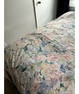 Vintage Wamsutta Supercale Twin Flat Sheet  Floral Scalloped Trim USA - $21.00