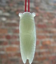 Free shipping - Hand carved  real green jadeite jade Cicada  jade Cicada... - $24.00