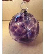 Hand blown Pairpoint Glass Purple Orb Witch Ball Sun Catcher Or Art Orna... - $34.65