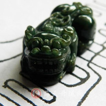 Free Shipping - Hand carved  Natural Green jade  Pi Yao  Amulet charm Pendant ,  - £15.97 GBP