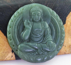 FREE SHIPPING - Natural green  jade buddha charm pendant - jade2090 - £20.47 GBP