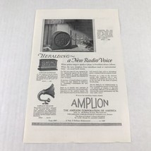 Amplion Heralding A New Rasio Voice Vtg 1926 Print Ad - $9.89