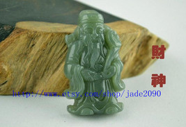 Free shipping - Real Natural dark Green  jade chinese God of wealth char... - $26.00