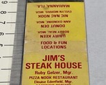 Vintage Matchbook Cover Jim’s Steak House Restaurant Marianna, FL gmg. U... - $12.38