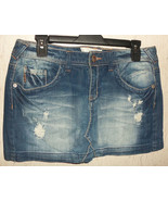 EXCELLENT WOMENS / JUNIORS maurices DISTRESSED BLUE JEAN MINI SKIRT  SIZ... - $467.75 MXN