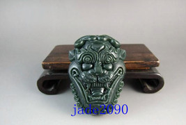 Free Shipping - AAA Natural Green jade Good luck Hand- carved Natural green Lion - £29.91 GBP