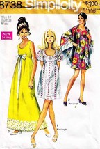 Misses&#39; Princess Style Dress &amp; Shawl Vintage 1970 Simplicity Pattern 8738 Sz 12 - £9.57 GBP