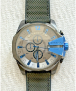 DIESEL DZ-4500 Mega Chief Men&#39;s Chronograph Watch w/ Olive Drab Nylon Strap - $89.09