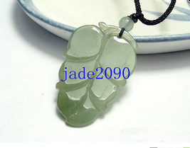 Free Shipping- Hand carved 100% Type AAA Natural dark Green Jadeite Jade carved  - £16.02 GBP