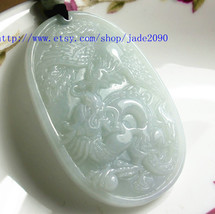 Free Shipping -  Couple jade pendant ,Real Natural white jadeite jade Dr... - $19.99