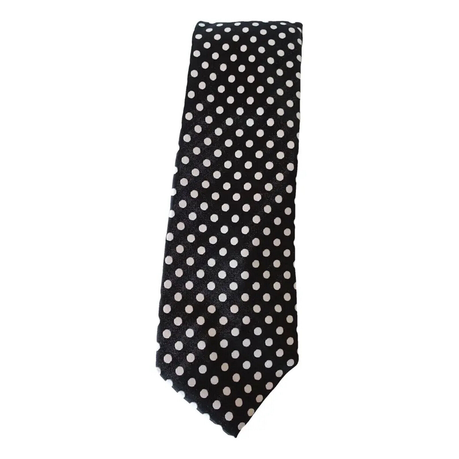 SEAN JOHN Black White Perfect Polka Dot Silk Twill Classic Tie - $19.99