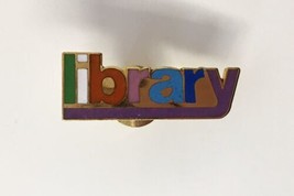 Colorful Library Sign Enamel and Metal Lapel Pin For Hat Vest - £7.99 GBP