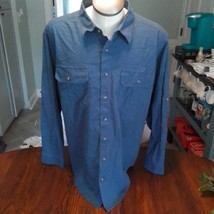 George Blue Button Down Shirt Size 2XL, NWT Men&#39;s Button Up Shirt, Casual Blue - £7.78 GBP