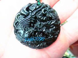 Free Shipping - Amulet auspicious perfect AAA Natural  jadeite jade carved drago - £15.97 GBP