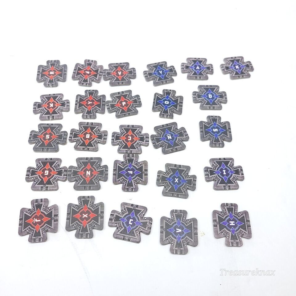 Qty 26 Fantasy Flight Star Wars X-Wing Miniatures Red Blue Target Tokens Parts - $3.95