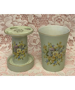 Vintage Lefton China bathroom set toothbrush holder tumbler drink cup pa... - $228.43 MXN
