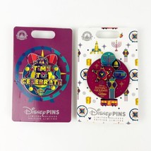 2 Disney Pin DCA Festival of Holidays &amp; Time To Celebrate Limited Edition 2022 - £23.69 GBP