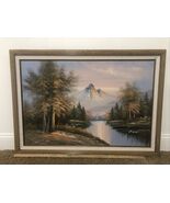 G Whitman Vintage Signed Original Oil Painting Landscape Mountain Lake W... - $4,298.78 MXN