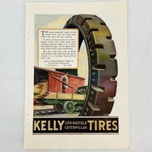 Vintage 1920&#39;s Kelly Springfield Tire Magazine Print Ad Caterpillar 8&quot; x 6&quot; - £5.17 GBP