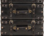 Black 16 X 13 X 28-Inch Deco 79 Wood Rectangular Chest With Leather Buckle - $254.93