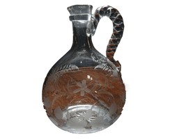 c1830 American Flint Glass Wheelcut Handled Bottle - £138.82 GBP