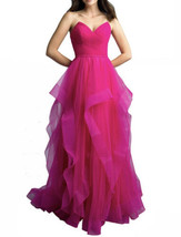 Basix Black Label Pink Dress Fuschia Sz 0 Ball Gown Prom Formal Party - £298.81 GBP