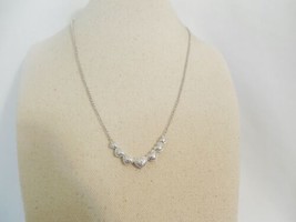 Department Store 18&quot; Silver Plate Diamond Accent Heart Necklace Y345 - $26.36